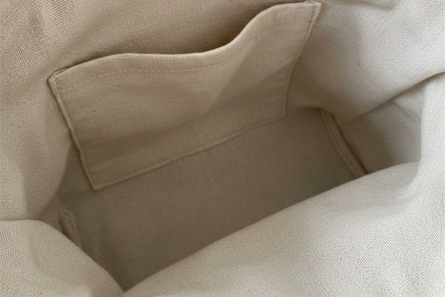 cotton lined woven bag