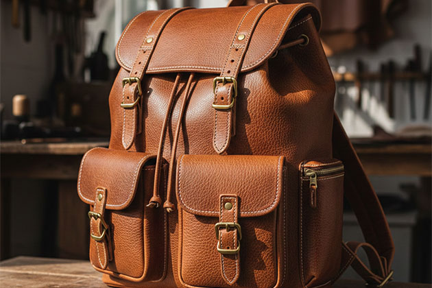 full grain leather backpack