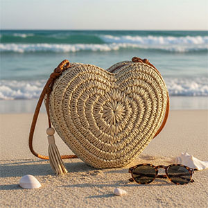 heart straw bag