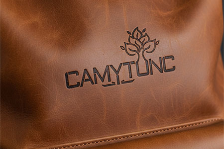 leather engraved backpack