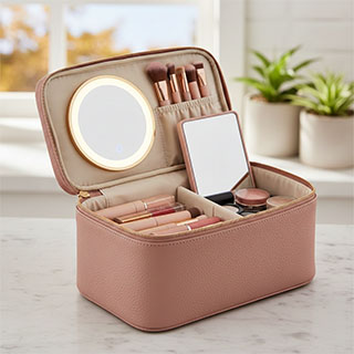 makeup bag with mirror