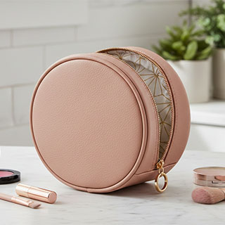 round makeup bag