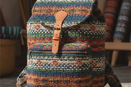 yarn dyed woven backpack